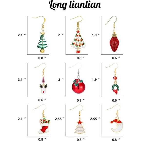 Christmas Earrings for Women Christmas Jewelry for Women Christmas Gift for Teen - Picture 5 of 7